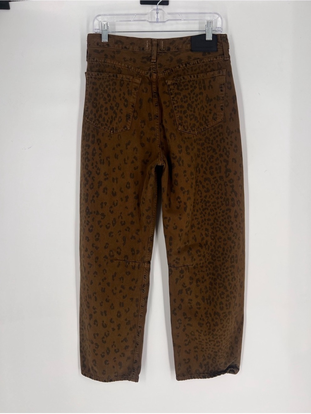 Citizens Of Humanity Miro Brown Leopard-Print Barrel Leg Designer Denim Jeans 28 - Picture 7 of 11